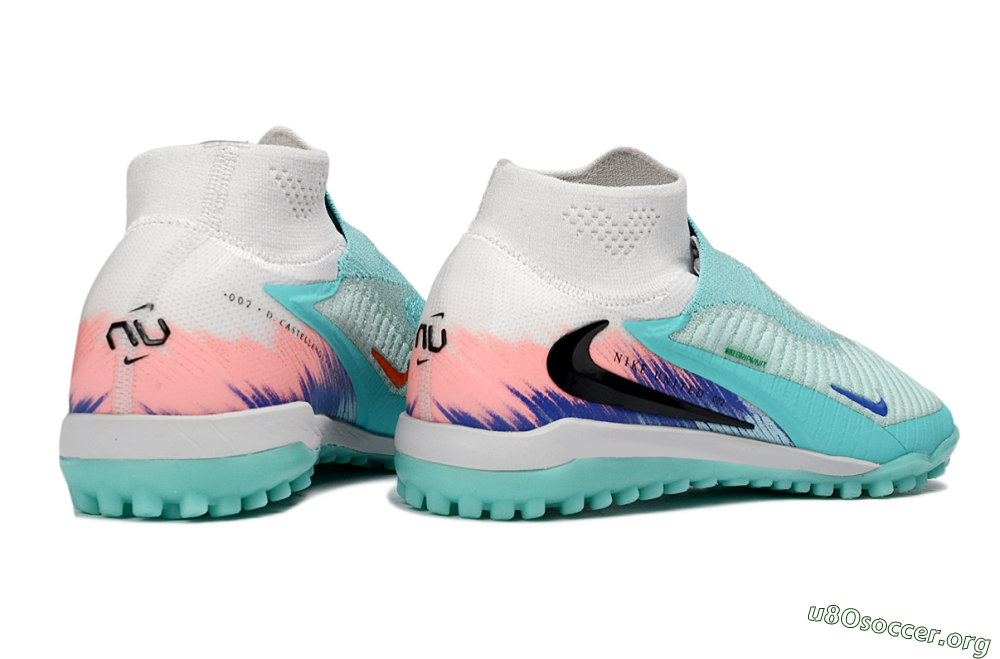 Nike Phantom 6 Elite High TF Football Shoes - Aqua/Coral Splash/Cool Mint 6