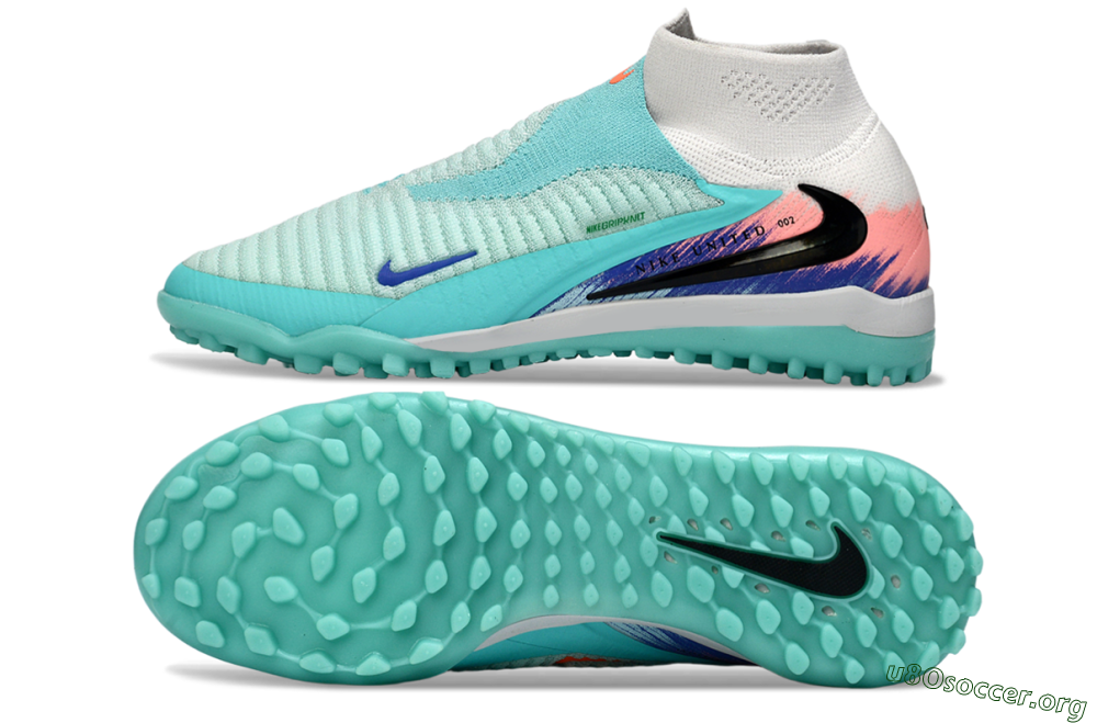 Nike Phantom 6 Elite High TF Football Shoes - Aqua/Coral Splash/Cool Mint 1
