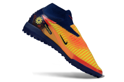 Nike Phantom 6 Elite High TF Football Shoes - Yellow/Navy Blue/Flame Orange