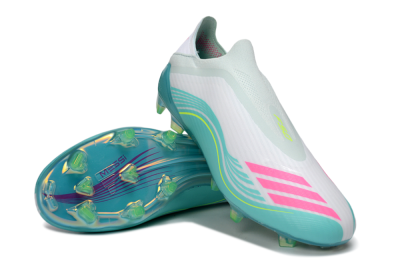 Messi x Adidas F50 Elite Laceless FG Football Boots - Aqua/Neon Green/Fuchsia