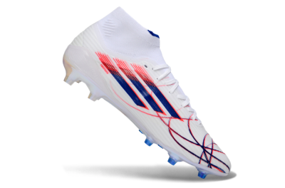 Adidas F50 Elite Mid FG Football Boots - White/Crimson Red/Deep Blue