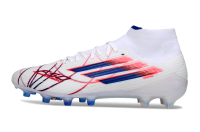 Adidas F50 Elite Mid FG Football Boots - White/Crimson Red/Deep Blue