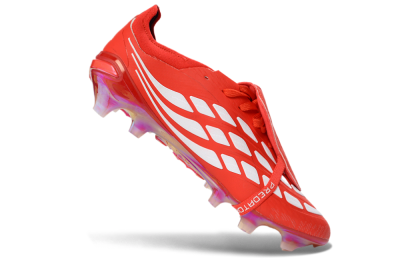 Adidas Predator 26 Elite Fold-Over Tongue FG Football Boots - Red/Fiery Crimson/Metallic Silver