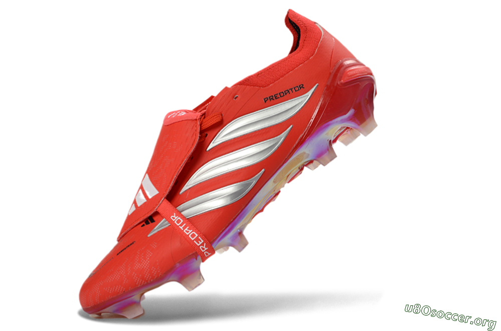 Adidas Predator 26 Elite Fold-Over Tongue FG Football Boots - Red/Fiery Crimson/Metallic Silver 5