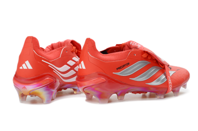 Adidas Predator 26 Elite Fold-Over Tongue FG Football Boots - Red/Fiery Crimson/Metallic Silver