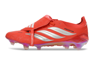 Adidas Predator 26 Elite Fold-Over Tongue FG Football Boots - Red/Fiery Crimson/Metallic Silver