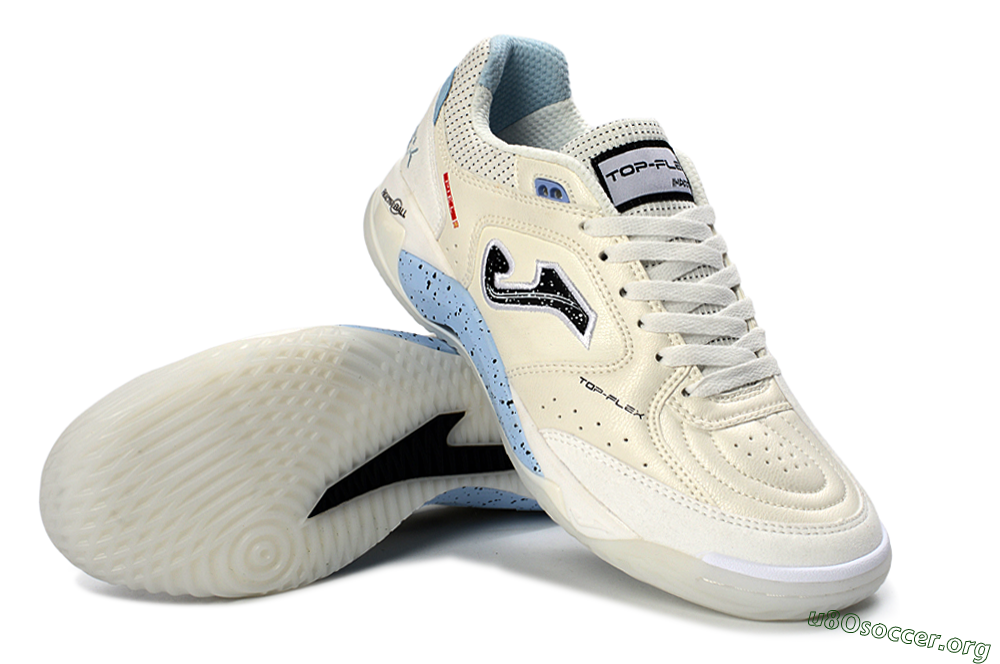 Joma Top Flex IC Football Shoes - White/Sky Blue/Black 0