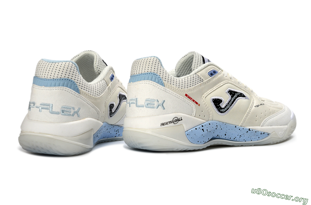 Joma Top Flex IC Football Shoes - White/Sky Blue/Black 6