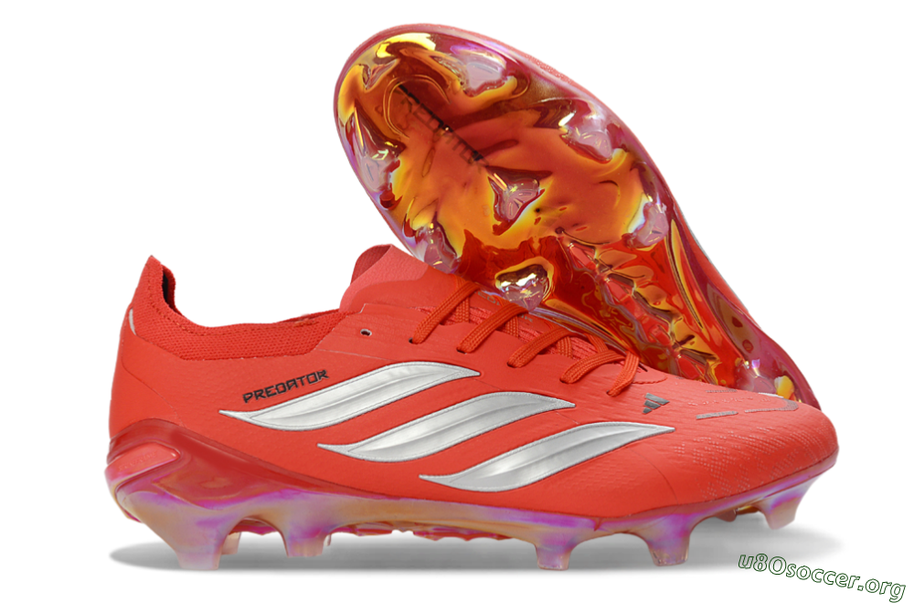 Adidas Predator 26 Elite FG Football Boots - Red/Bright Flame/Fiery Orange 2