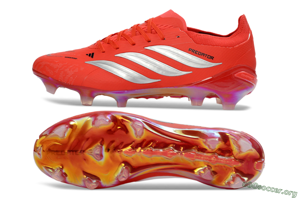 Adidas Predator 26 Elite FG Football Boots - Red/Bright Flame/Fiery Orange 1