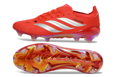 Adidas Predator 26 Elite FG Football Boots - Red/Bright Flame/Fiery Orange