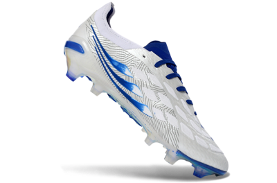 Adidas Predator 26 Elite FG Football Boots - White/Blue Burst/Iridescent Shine