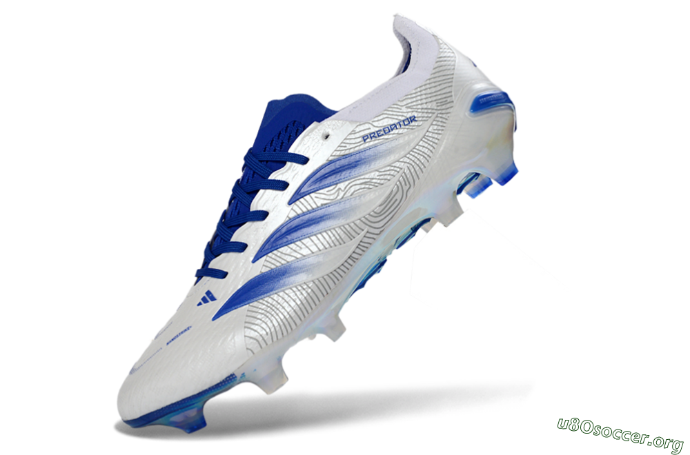 Adidas Predator 26 Elite FG Football Boots - White/Blue Burst/Iridescent Shine 5