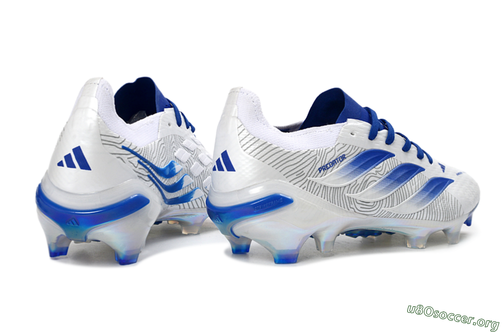 Adidas Predator 26 Elite FG Football Boots - White/Blue Burst/Iridescent Shine 6