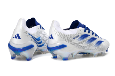 Adidas Predator 26 Elite FG Football Boots - White/Blue Burst/Iridescent Shine