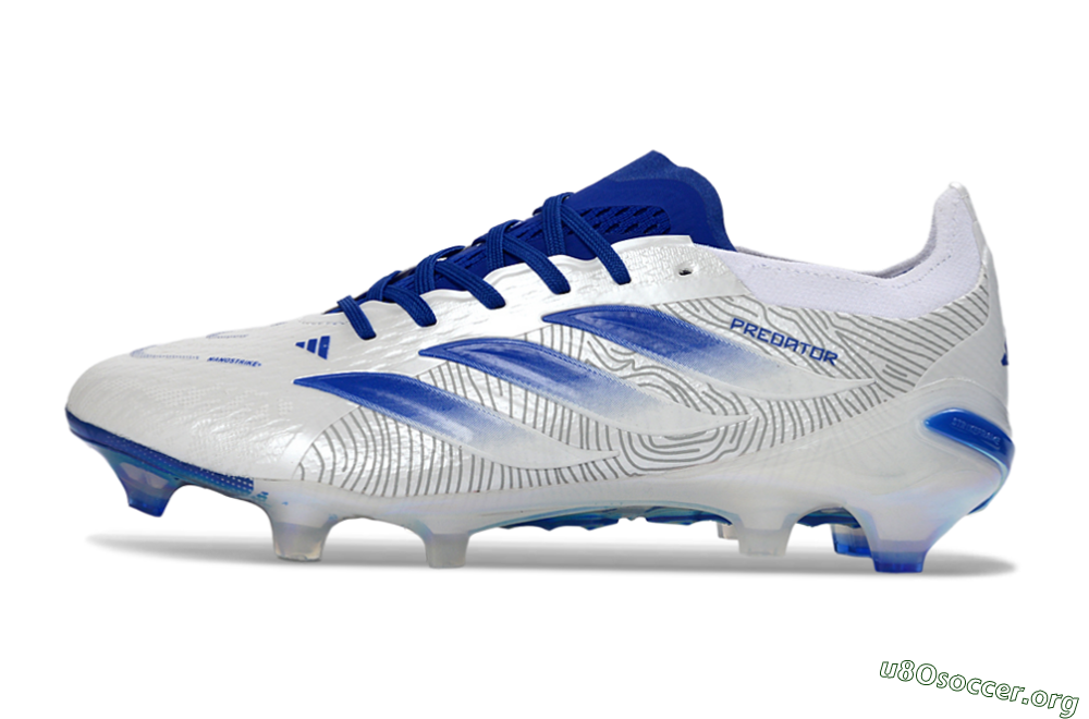 Adidas Predator 26 Elite FG Football Boots - White/Blue Burst/Iridescent Shine 3