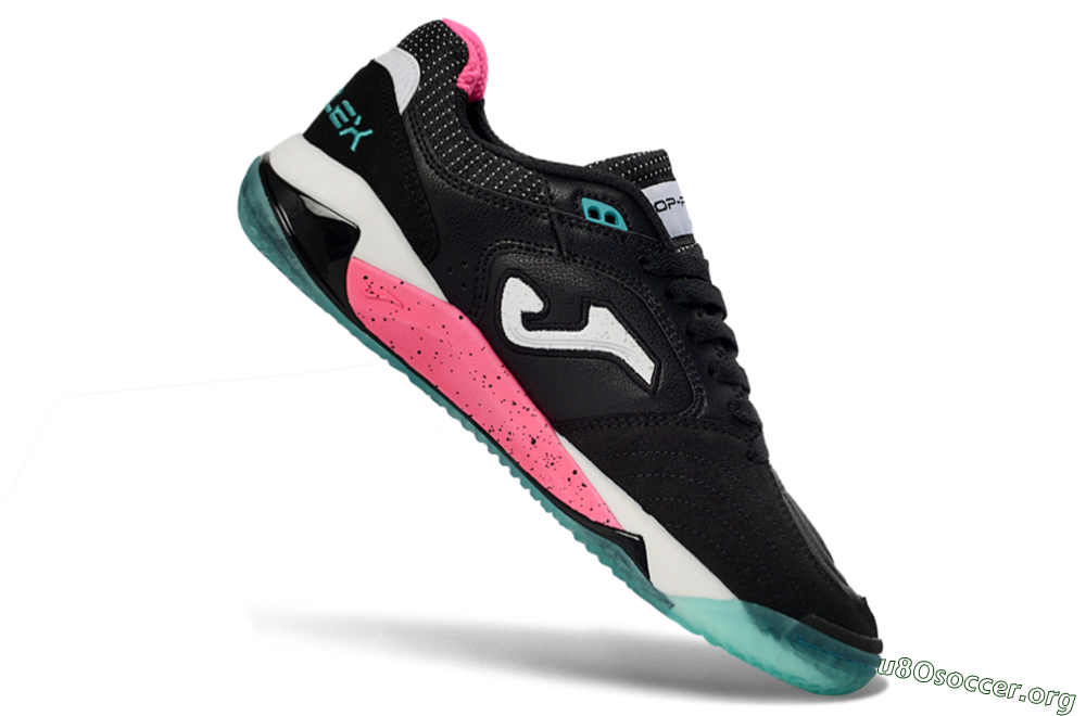 Joma Top Flex IC Football Shoes - Black/Electric Pink/Turquoise Blue 4