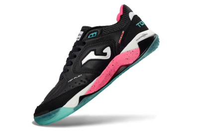 Joma Top Flex IC Football Shoes - Black/Electric Pink/Turquoise Blue