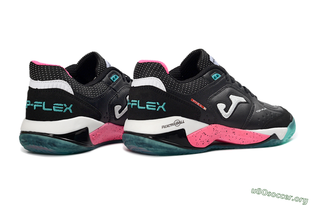 Joma Top Flex IC Football Shoes - Black/Electric Pink/Turquoise Blue 6