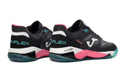 Joma Top Flex IC Football Shoes - Black/Electric Pink/Turquoise Blue