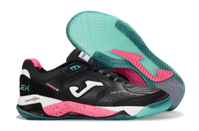 Joma Top Flex IC Football Shoes - Black/Electric Pink/Turquoise Blue