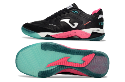 Joma Top Flex IC Football Shoes - Black/Electric Pink/Turquoise Blue