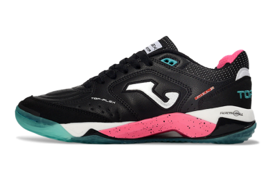 Joma Top Flex IC Football Shoes - Black/Electric Pink/Turquoise Blue