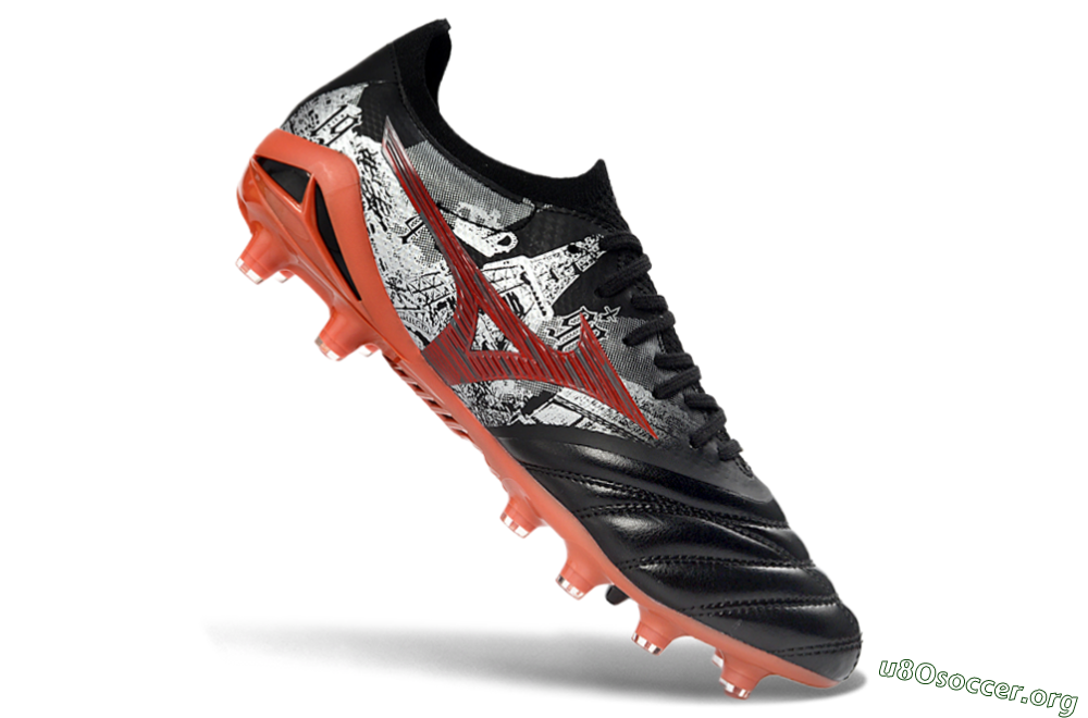 Mizuno Morelia Neo 4 FG Football Boots - Black/Coral Red/Graphite Grey 4