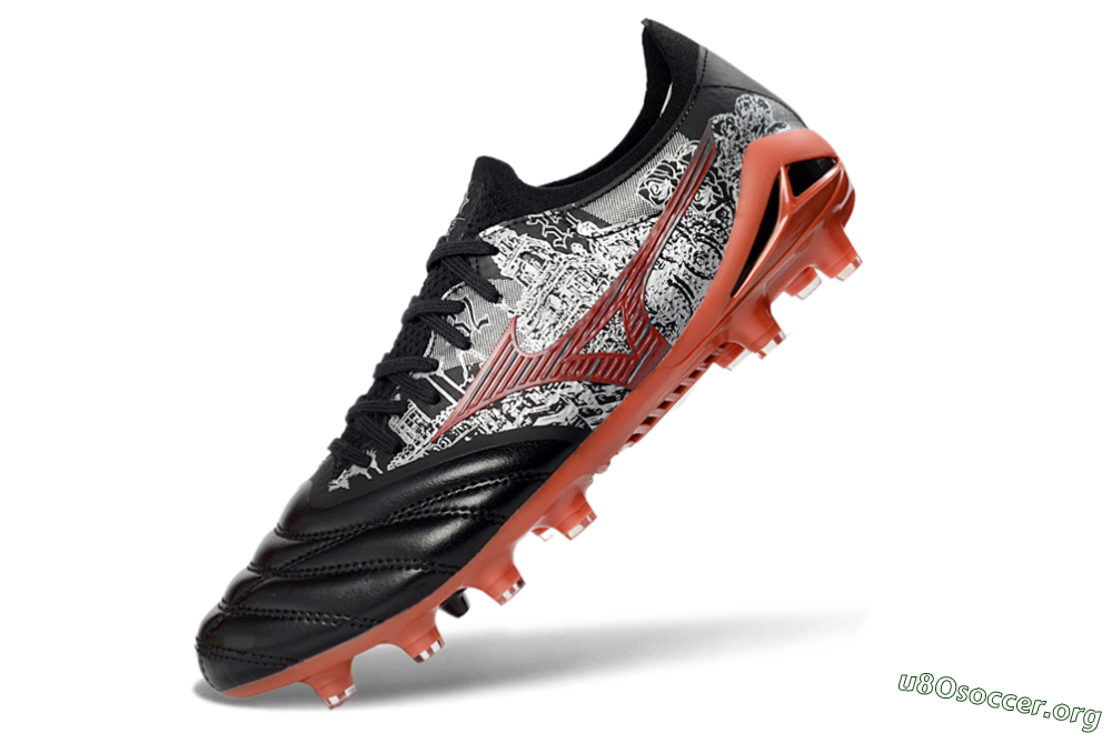 Mizuno Morelia Neo 4 FG Football Boots - Black/Coral Red/Graphite Grey 5