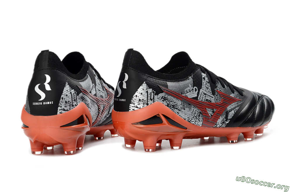 Mizuno Morelia Neo 4 FG Football Boots - Black/Coral Red/Graphite Grey 6