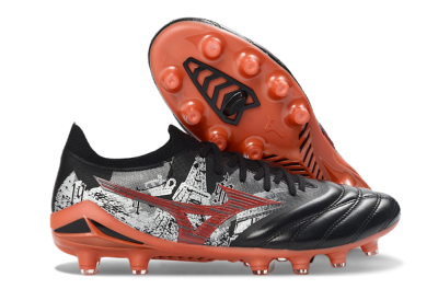 Mizuno Morelia Neo 4 FG Football Boots - Black/Coral Red/Graphite Grey