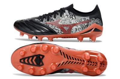 Mizuno Morelia Neo 4 FG Football Boots - Black/Coral Red/Graphite Grey