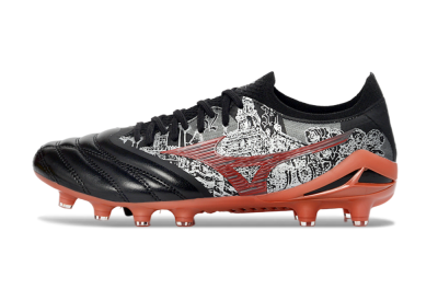 Mizuno Morelia Neo 4 FG Football Boots - Black/Coral Red/Graphite Grey