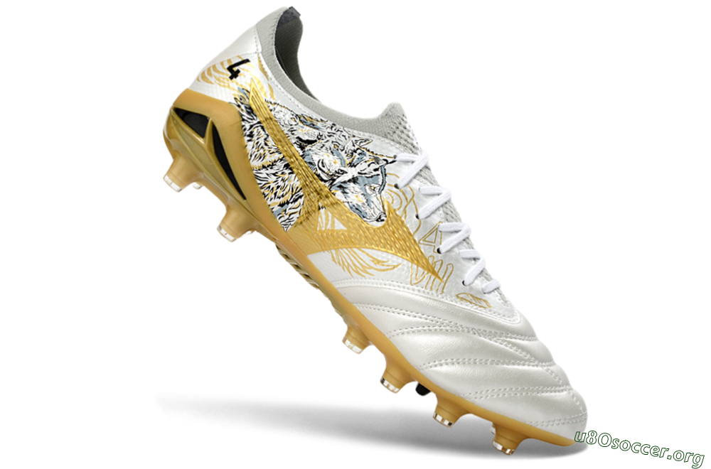 Mizuno Morelia Neo 4 FG Football Boots - White/Golden Glow/Stealth Black 4