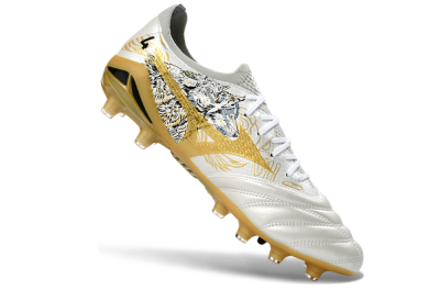 Mizuno Morelia Neo 4 FG Football Boots - White/Golden Glow/Stealth Black