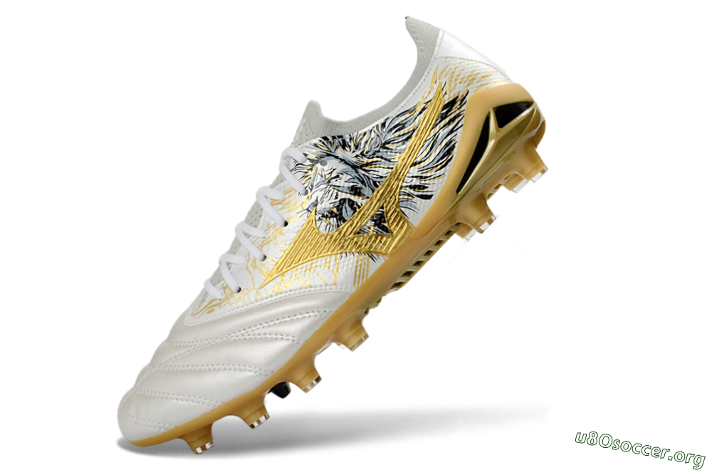 Mizuno Morelia Neo 4 FG Football Boots - White/Golden Glow/Stealth Black 5