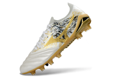 Mizuno Morelia Neo 4 FG Football Boots - White/Golden Glow/Stealth Black