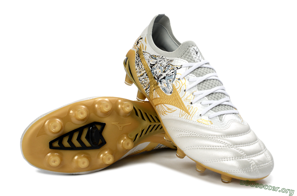 Mizuno Morelia Neo 4 FG Football Boots - White/Golden Glow/Stealth Black 0