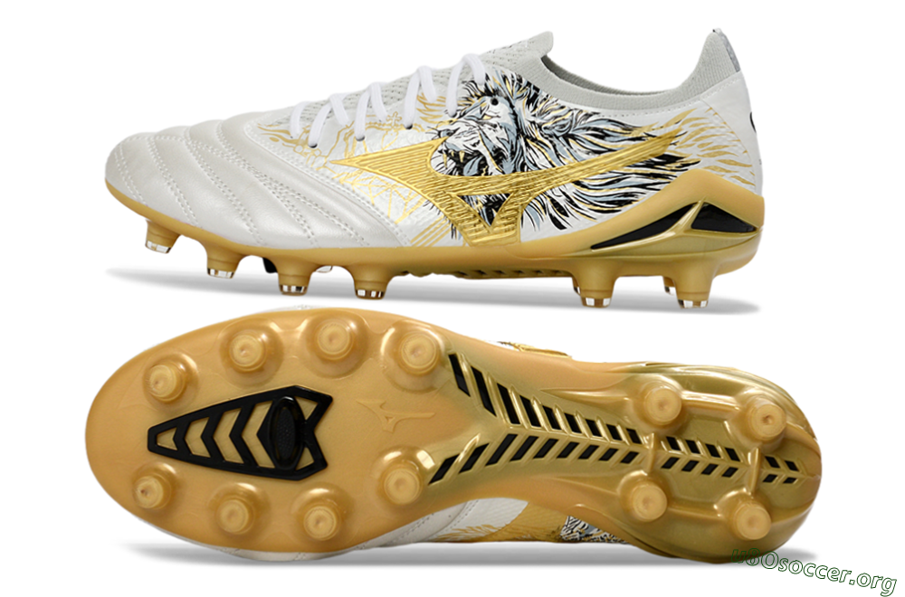 Mizuno Morelia Neo 4 FG Football Boots - White/Golden Glow/Stealth Black 1