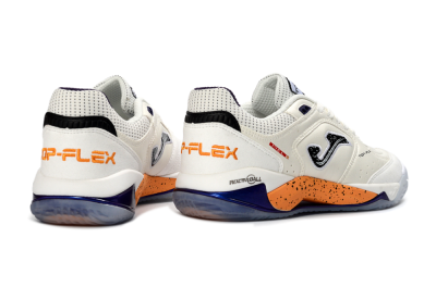 Joma Top Flex IC Football Shoes - White/Orange Blaze/Navy Blue