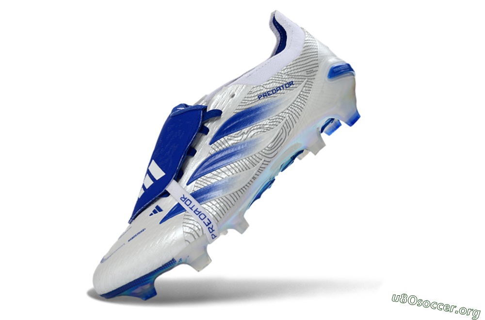 Adidas Predator 26 Elite Fold-Over Tongue FG Football Boots - White/Royal Blue/Cloud White 5