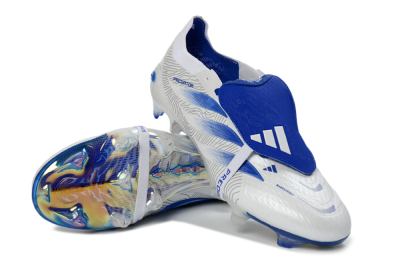 Adidas Predator 26 Elite Fold-Over Tongue FG Football Boots - White/Royal Blue/Cloud White