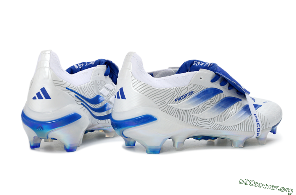 Adidas Predator 26 Elite Fold-Over Tongue FG Football Boots - White/Royal Blue/Cloud White 6