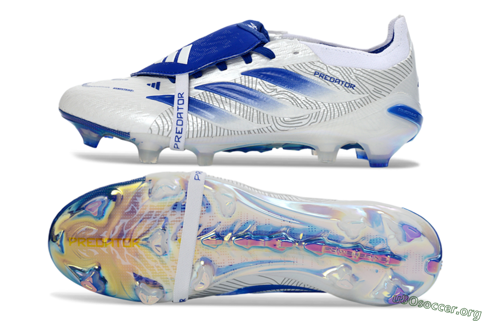 Adidas Predator 26 Elite Fold-Over Tongue FG Football Boots - White/Royal Blue/Cloud White 1