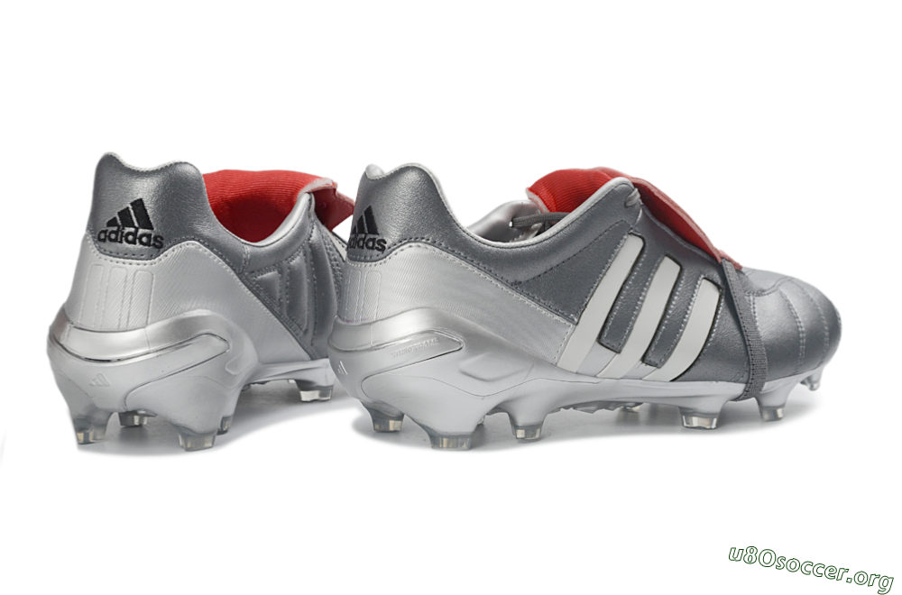 Adidas Predator 26 Elite Fold-Over Tongue FG Football Boots - Gray/Metallic Silver/Crimson Red 5