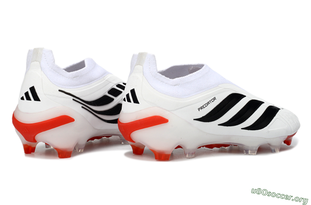Adidas Predator 26 Elite Laceless FG Football Boots - White/Solar Red/Black 6