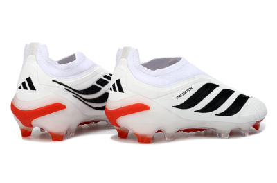 Adidas Predator 26 Elite Laceless FG Football Boots - White/Solar Red/Black