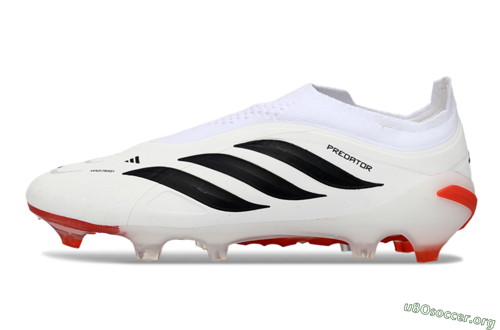 Adidas Predator 26 Elite Laceless FG Football Boots - White/Solar Red/Black 3
