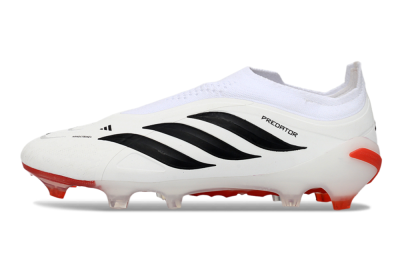 Adidas Predator 26 Elite Laceless FG Football Boots - White/Solar Red/Black