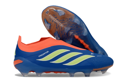 Adidas Predator 26 Elite Laceless FG Football Boots - Blue/Bright Orange/Lime Green